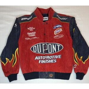 Jeff Gordon #24  DuPont Flame Suede Leather 90’s Style Racing Jacket